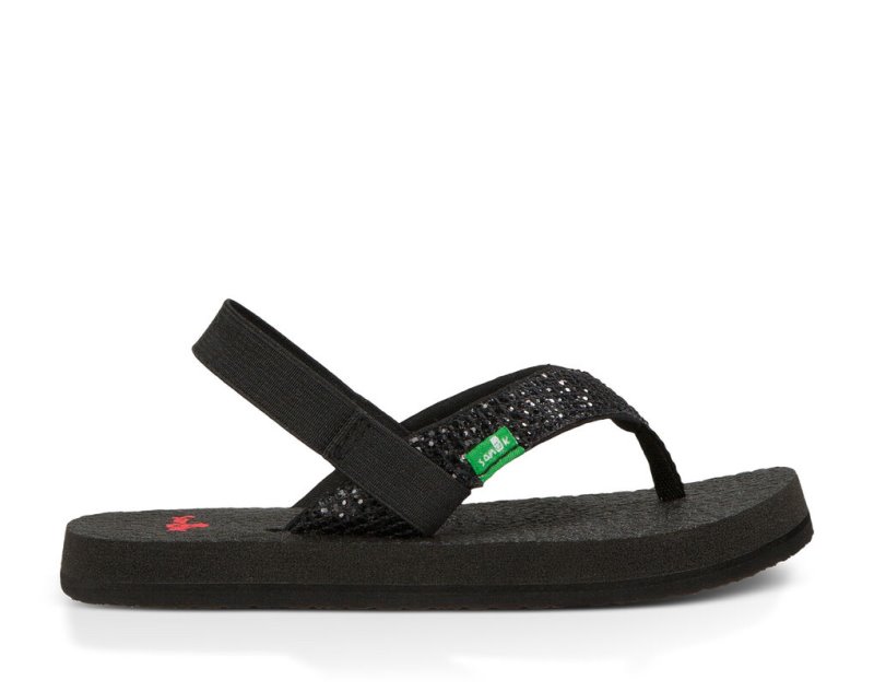 Sanuk Yoga Glitter Kids\' Sandals Black | Canada 300NWY